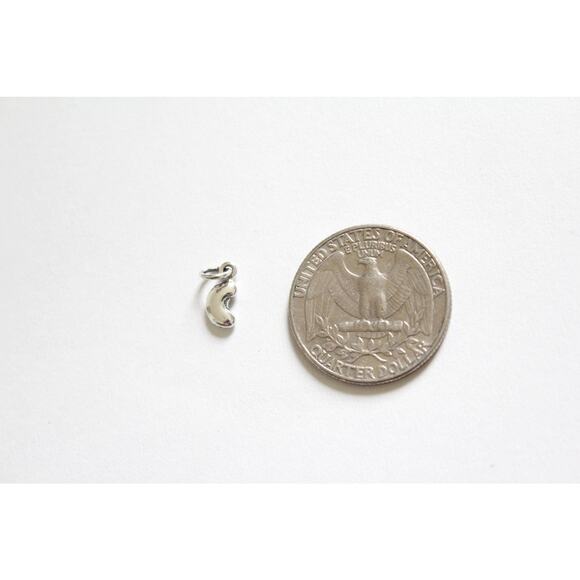 Sterling Silver Bean Charm, Little Bean Charm, Little Bean Pendant - Picture 3 of 3
